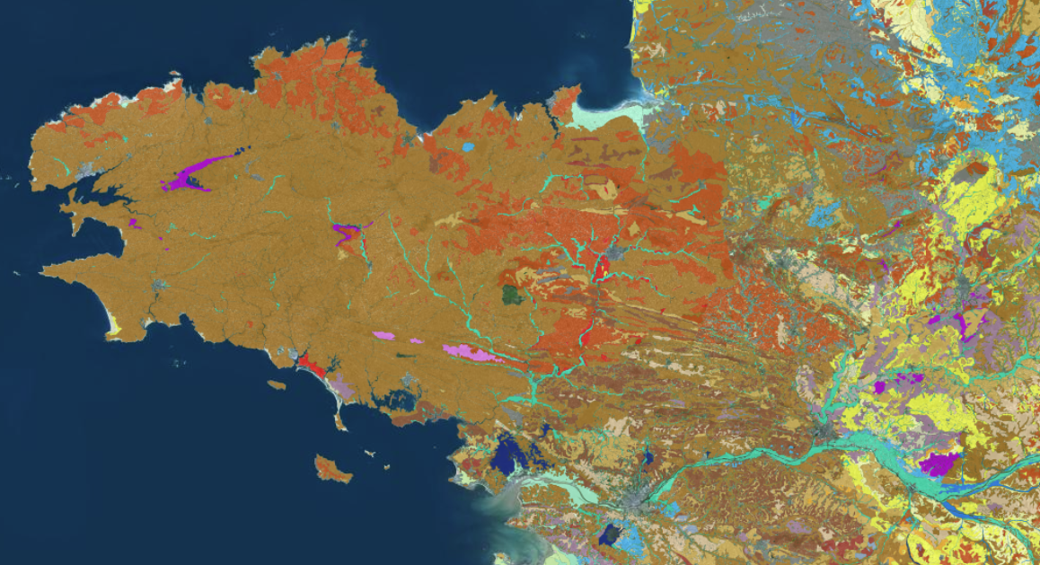 Capture d'écran d'un mapserver affichant des données géographiques